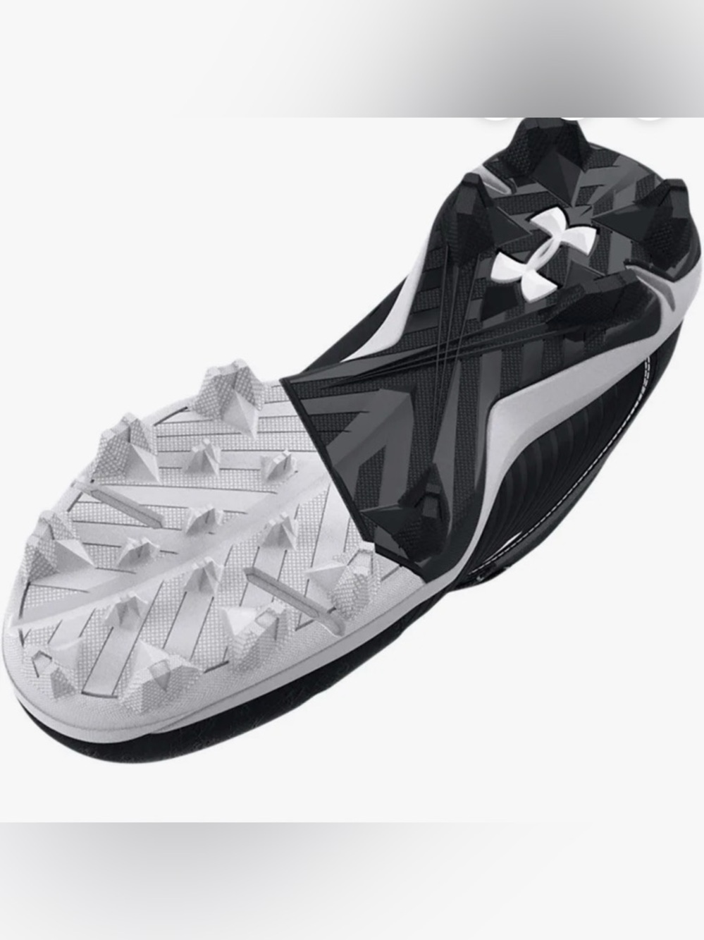 Under Armour Leadoff MidRM Black & White Baseball Cleats Youth Size 2 New in Box - Picture 2 of 3